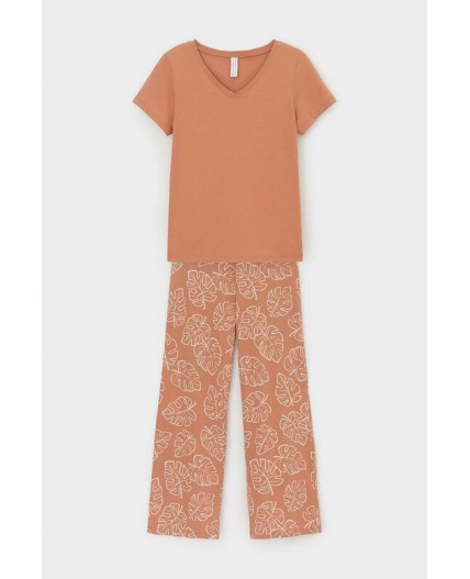 Е 20075/24/пробковое дерево,тропические листья пижама