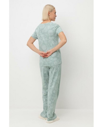 Е 20058/24/голубой прибой,кружевные цветы пижама