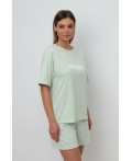 Е 20143/пастельно-зеленый,горошек пижама