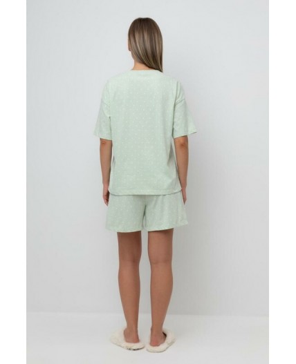 Е 20143/пастельно-зеленый,горошек пижама