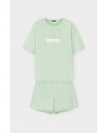 Е 20143/пастельно-зеленый,горошек пижама