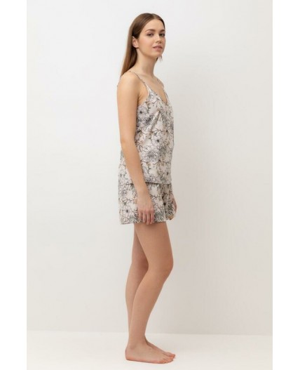 Е 20052/24/бежевый,крупные цветы пижама