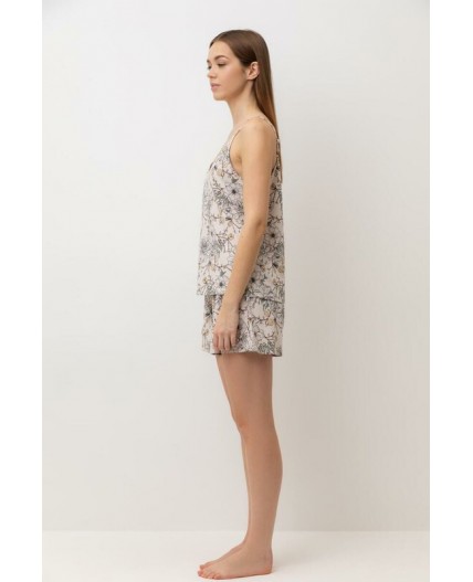 Е 20052/24/бежевый,крупные цветы пижама