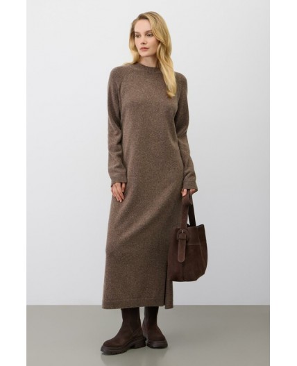 ЕВ 529/ш/коричневый меланж платье