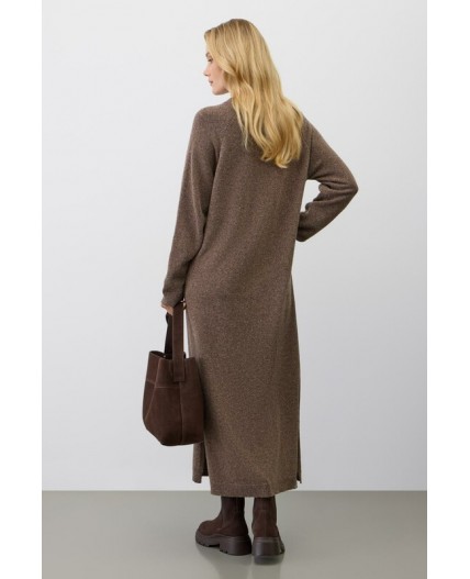 ЕВ 529/ш/коричневый меланж платье