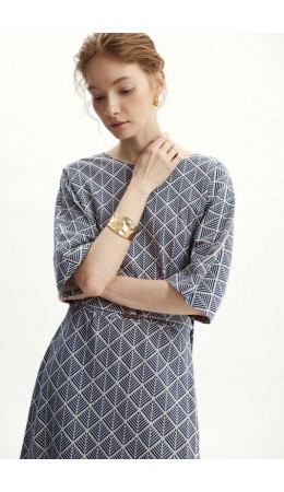 ЕВТ 5072/бежевый,ромбы-елочка платье