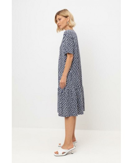 ЕВТ 5066/синие мини косы платье