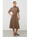 ЕВТ 5093/песочно-коричневый,гусиная лапка платье