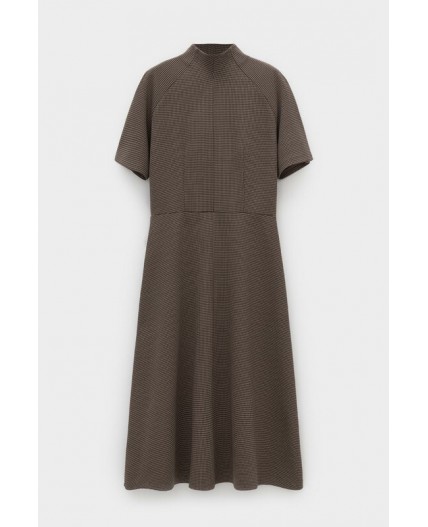 ЕВТ 5093/песочно-коричневый,гусиная лапка платье