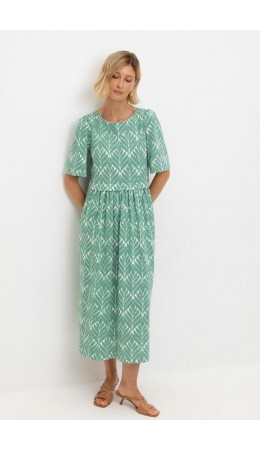 ЕВТ 5082/малахитовый зеленый,орнамент платье