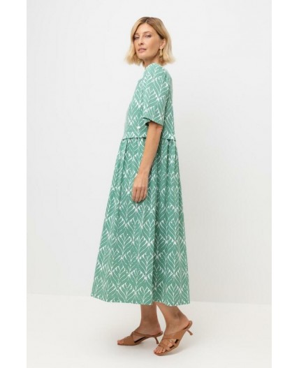 ЕВТ 5082/малахитовый зеленый,орнамент платье