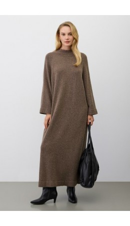 ЕВ 530/ш/коричневый меланж платье