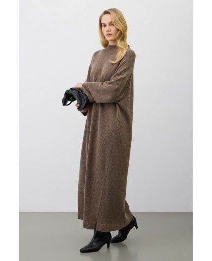 ЕВ 530/ш/коричневый меланж платье