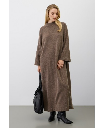 ЕВ 530/ш/коричневый меланж платье