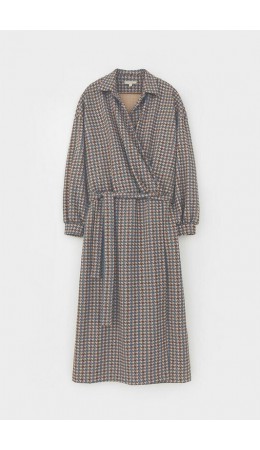 ЕВТ 5060/тем.бежевый,гусиная лапка платье