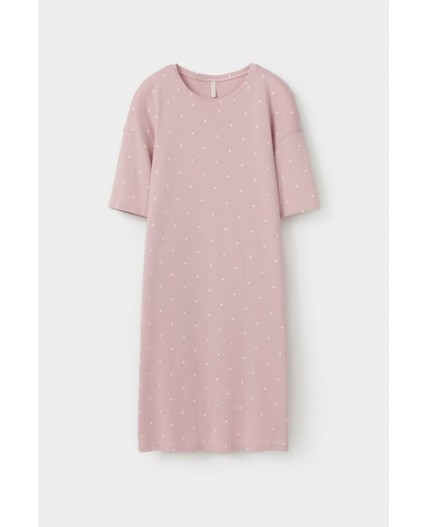 Е 10066/розовый лед,мини сердечки сорочка ночная