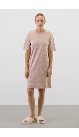 Е 10059/кофейный,забавные пудели сорочка ночная