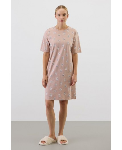 Е 10059/кофейный,забавные пудели сорочка ночная