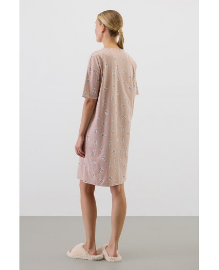 Е 10059/кофейный,забавные пудели сорочка ночная