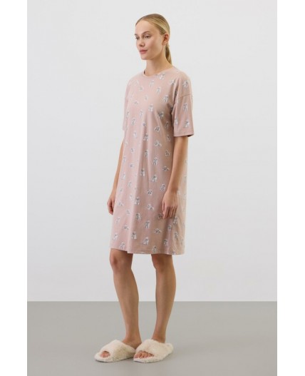 Е 10059/кофейный,забавные пудели сорочка ночная