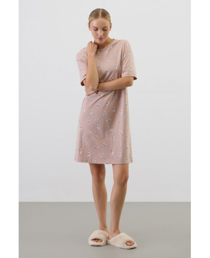 Е 10059/кофейный,забавные пудели сорочка ночная