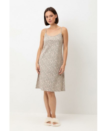 Е 10057/пыльно-оливковый,полевые цветы сорочка ночная