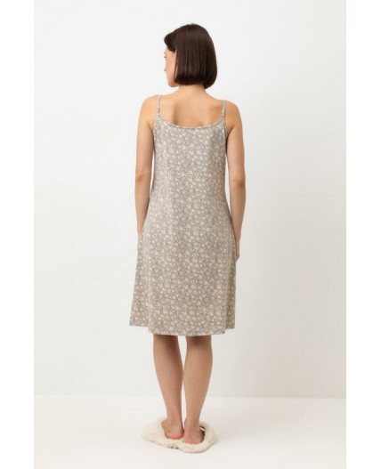 Е 10057/пыльно-оливковый,полевые цветы сорочка ночная