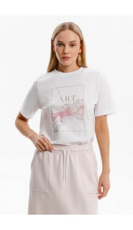 ЕВТ 3311/белый(розовые цветы) фуфайка