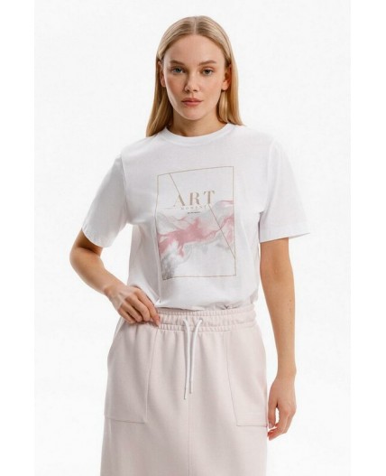 ЕВТ 3311/белый(розовые цветы) фуфайка