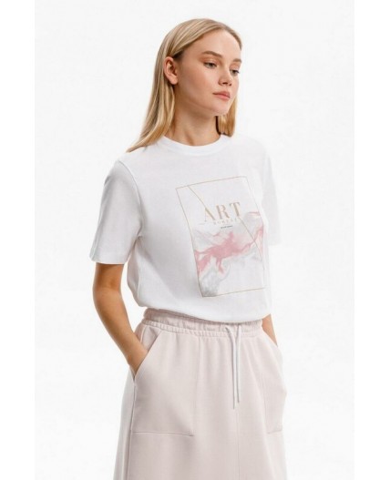 ЕВТ 3311/белый(розовые цветы) фуфайка