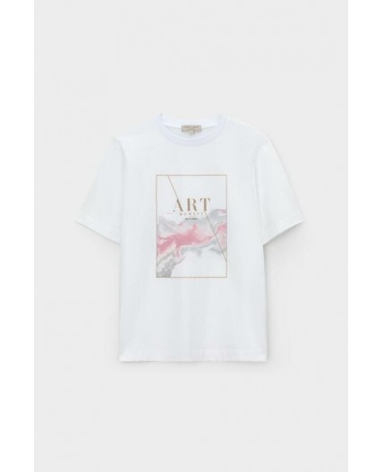 ЕВТ 3311/белый(розовые цветы) фуфайка