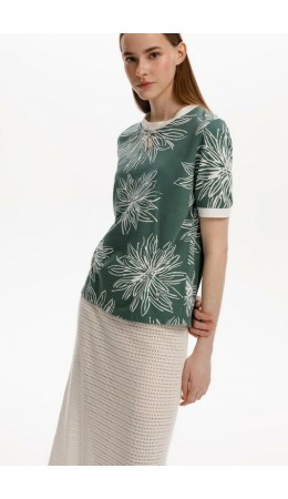 ЕВТ 3220/зеленый,крупные астры фуфайка