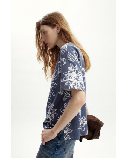 ЕВТ 3317/синий,крупные астры фуфайка