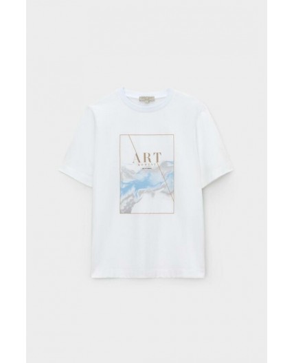 ЕВТ 3311/белый(голубые цветы) фуфайка