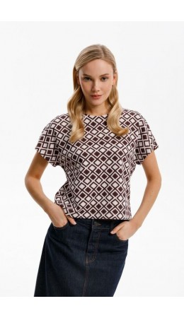 ЕВТ 3286/серо-сиреневый,ромбы фуфайка