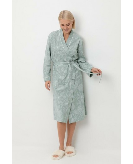 Е 50005/24/голубой прибой,кружевные цветы халат