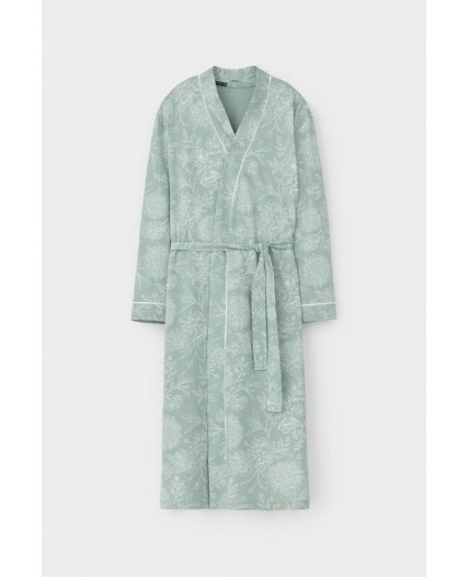 Е 50005/24/голубой прибой,кружевные цветы халат