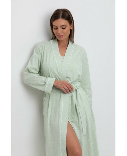 Е 50005/24/пастельно-зеленый,горошек халат