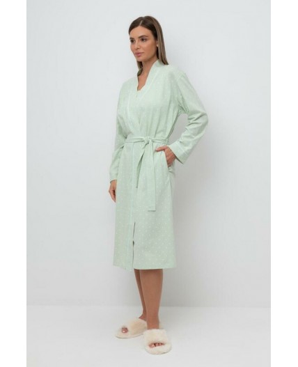 Е 50005/24/пастельно-зеленый,горошек халат