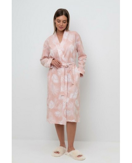 Е 50005/24/дымчатая роза,листья пальмы халат