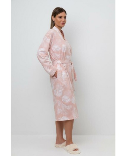 Е 50005/24/дымчатая роза,листья пальмы халат