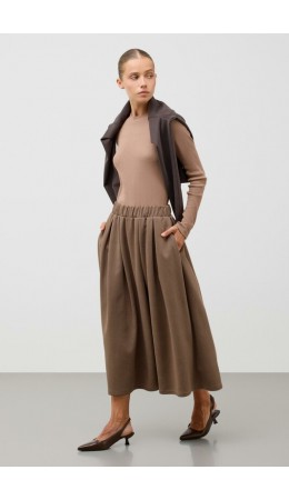 ЕВТ 7034/песочно-коричневый,гусиная лапка юбка