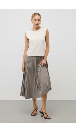 ЕВТ 7039/кремовый,клетка глен юбка