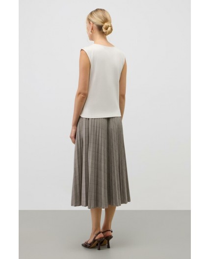 ЕВТ 7039/кремовый,клетка глен юбка