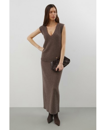 ЕВ 745/ш/коричневый меланж юбка