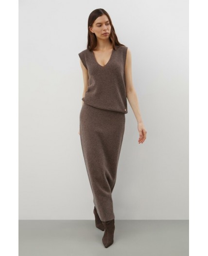 ЕВ 745/ш/коричневый меланж юбка