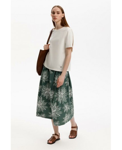 ЕВТ 7013/зеленый,крупные астры юбка