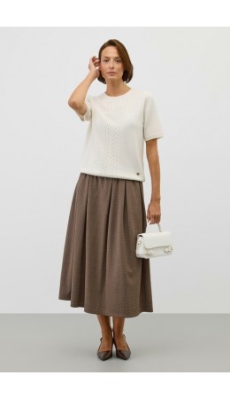 ЕВТ 7035/черный кофе,имитация текстиля юбка