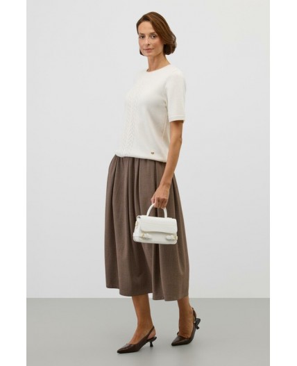 ЕВТ 7035/черный кофе,имитация текстиля юбка