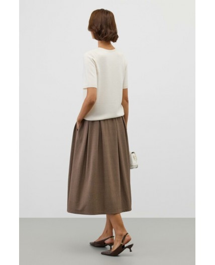 ЕВТ 7035/черный кофе,имитация текстиля юбка